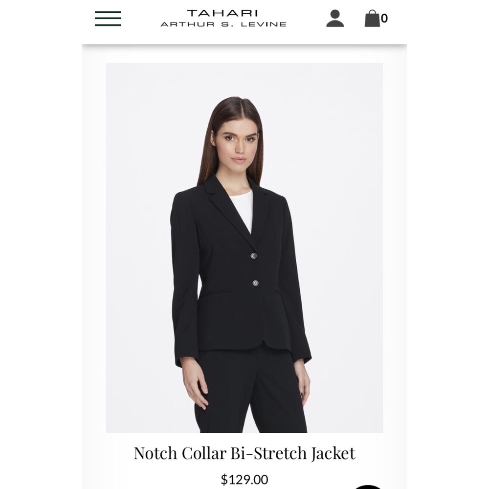 Tahari Black Button Up Blazer Size.4